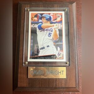 David Wright New York Mets Wooden Baseball Card Holder 6.5x4.5 Screwed Down